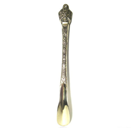 Shoe Spoon, Antique brass Lion Head '14 inch' Shoe Horn