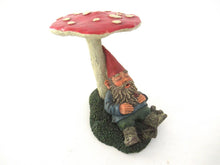 UpperDutch:Gnome,'Slumber Chief' a design by Rien Poortvliet. Gnome sleeping under a mushroom. Dutch Classic gnomes series. AAAAAAA International Co. Ltd.