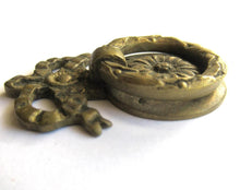 Antique Brass drawer drop pull.
