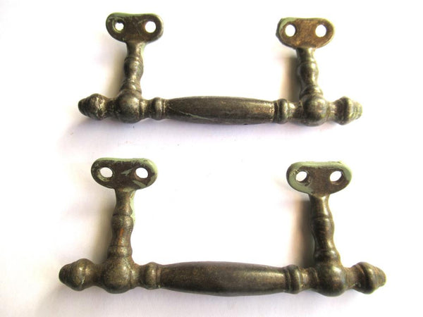 Set Cabinet Pulls, Vintage Metal Handles, Furniture Hardware, salvage.