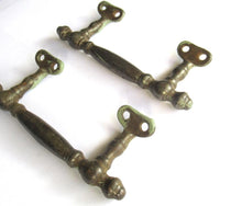 Set Cabinet Pulls, Vintage Metal Handles, Furniture Hardware, salvage.