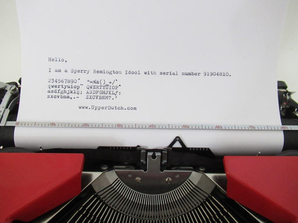 UpperDutch:Typewriter,Sperry Remington Idool Typewriter Ten Forty, QWERTY keyboard. Working red typewriter. Retro office decor, desk decor.