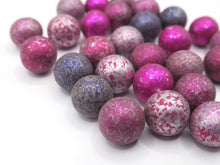 Antique Small Clay Marbles - purple - pink - set of 30.