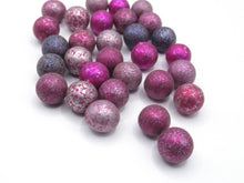 Antique Small Clay Marbles - purple - pink - set of 30.