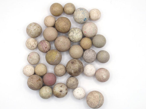 Set of 30 Antique Clay Marbles