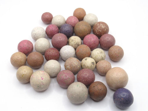 Set of 30 Antique Clay Marbles