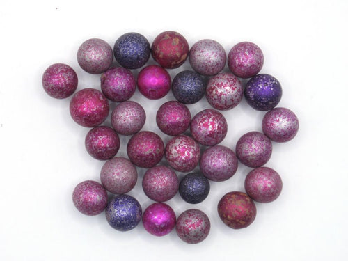 Antique Small Clay Marbles - purple - pink - set of 30