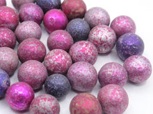 Antique Small Clay Marbles - purple - pink - set of 30