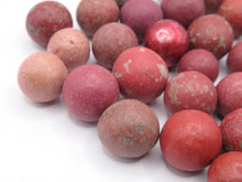 Antique Clay Marbles - Pink - Red - set of 30