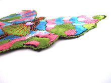 UpperDutch:,Fairy Butterfly Silk Applique 1930s Embroidery Vintage Patch Sewing supply.
