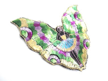 UpperDutch:,Fairy Butterfly Silk Applique 1930s Embroidery Vintage Patch Sewing supply.