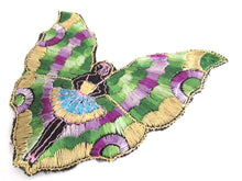 UpperDutch:,Fairy Butterfly Silk Applique 1930s Embroidery Vintage Patch Sewing supply.