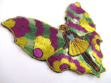 UpperDutch:,Silk Fairy Butterfly Applique 1930s Embroidery Vintage Patch Sewing supply