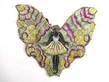 UpperDutch:,Silk Fairy Butterfly Applique 1930s Embroidery Vintage Patch Sewing supply