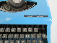 UpperDutch:,Light Blue Lancia Typewriter 1970's QWERTY keyboard. Working blue typewriter. Retro office decor, desk decor. Functional typewriter.