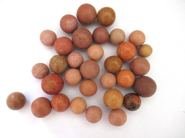 Set of 30 Antique Clay Marbles