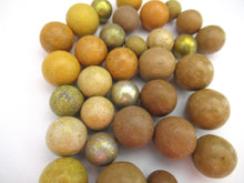 Set of 30 yellow Antique Clay Marbles
