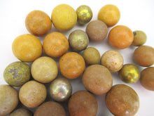 Set of 30 yellow Antique Clay Marbles
