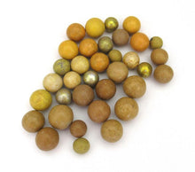 Set of 30 yellow Antique Clay Marbles
