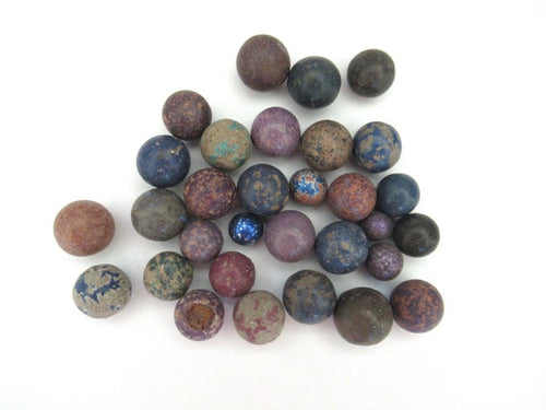 Set of 30 Antique Clay Marbles