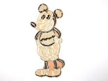 Antique Mickey Mouse Applique Silk on Cotton, Very rare Collectible 1930's Mickey Mouse Applique