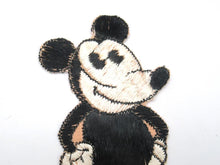 Antique Mickey Mouse Applique Silk on Cotton, Very rare Collectible 1930's Mickey Mouse Applique