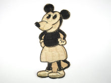 Antique Minnie Mouse Applique Silk on Cotton, Very rare Collectible 1930's Minnie Mouse Applique. Tobacciana insert card