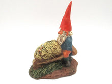 Miniature collectible gnomes,, Wilbur, Klaus Wickl 1993, Enesco, Rien Poortvliet, wheel barrow.