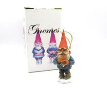 Miniature collectible laughing gnome, Willie, 1996, Enesco, Rien Poortvliet, hanging ornament.