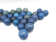 Set of 30 Blue Antique Clay Marbles