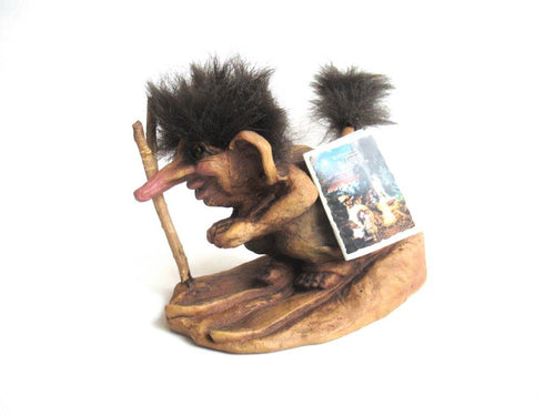 Skiing Troll Nyform Troll 253, handmade in Norway (Goblin, Gremlin, Hob, Imp, Gnome, Hobgoblin, Elf, Pixy)