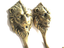 UpperDutch:,Set of 2 Solid Brass Lion Head Coat hooks Wall hooks.