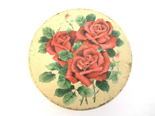 UpperDutch:Tin,Vintage Floral Tin, Red Roses, Flowers.