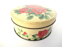UpperDutch:Tin,Vintage Floral Tin, Red Roses, Flowers.