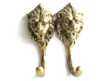 UpperDutch:,Set of 2 Antique Lion Head Coat hooks Wall hooks.