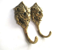 UpperDutch:,Set of 2 Antique Lion Head Coat hooks Wall hooks.