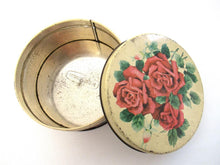UpperDutch:Tin,Vintage Floral Tin, Red Roses, Flowers.