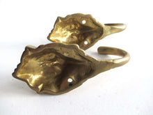 UpperDutch:,Set of 2 Antique Lion Head Coat hooks Wall hooks.