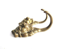UpperDutch:,Set of 2 Antique Brass Lion Head Wall hooks Coat Hangers.