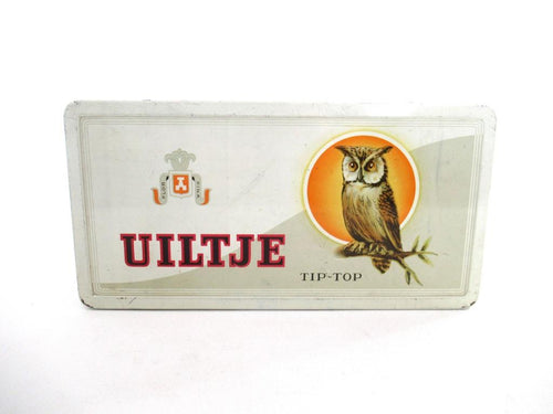 Uiltje Tip -Top - Owl tin. Collectible cigar tin. Holland 'La Bolsa' Tobacciana, storage