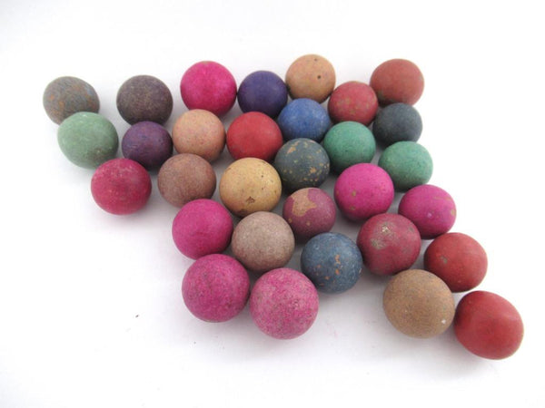 Set of 30 mixed Antique Clay Marbles