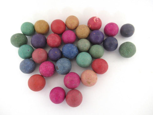 Set of 30 mixed Antique Clay Marbles