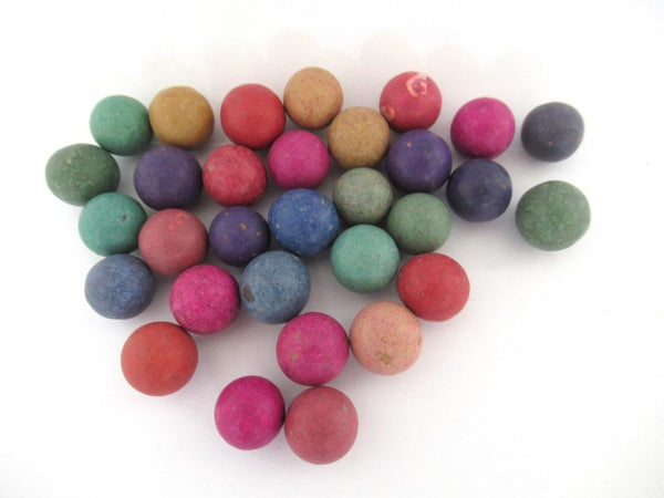 Set of 30 mixed Antique Clay Marbles