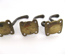 Set of 3 brass wall hooks, Coat hook, coat rack supply.