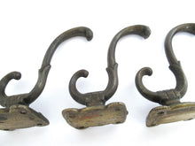 Set of 3 brass wall hooks, Coat hook, coat rack supply.