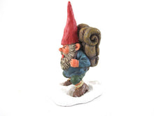 Gnome in the snow 'John with backpack' Gnome figurine. Part of the 2001 Classic Gnomes series designed by Rien Poortvliet