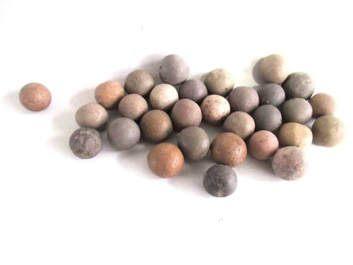 UpperDutch:,Set of 30 Antique Clay Marbles, Antique marbles.