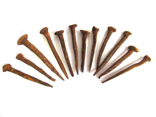 UpperDutch:,Rusty hand forged nails 12 pcs 3