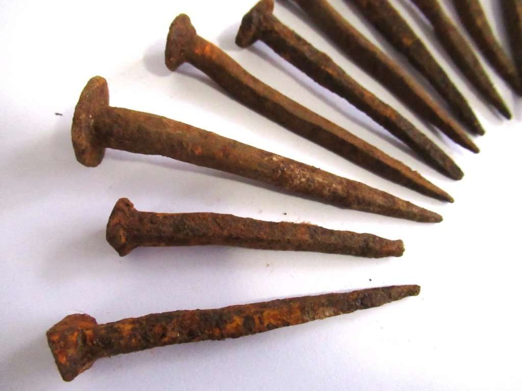 Rusty hand forged nails 12 pcs 3