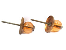 Set of 2 Antique brass glass Drawer knobs, Cabinet drawer pull